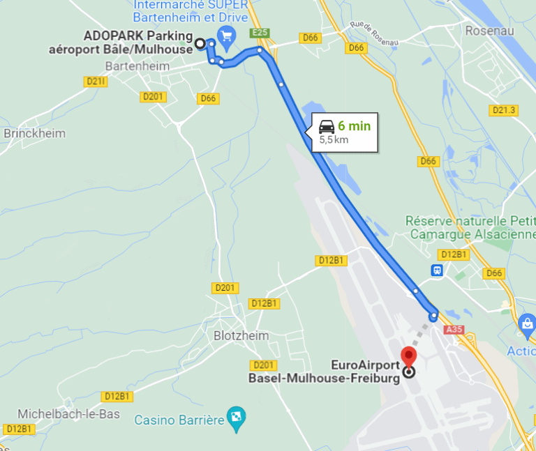 itinéraire plan parking Adopark